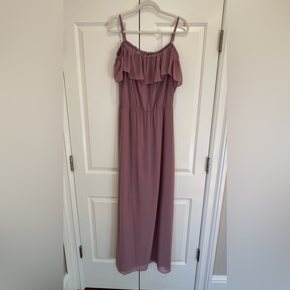 Plus size Mauve gown with drawstring waist